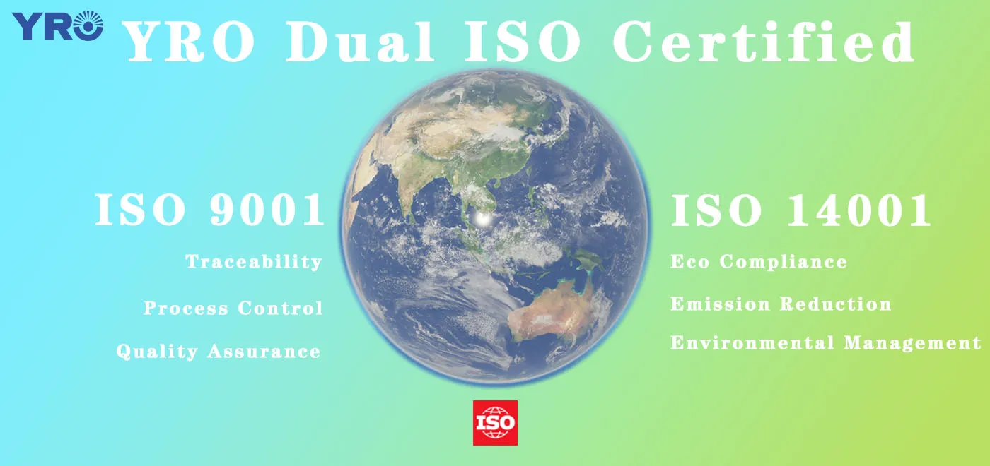 YRO obtém a certificação do sistema de gestão ambiental e de qualidade ISO