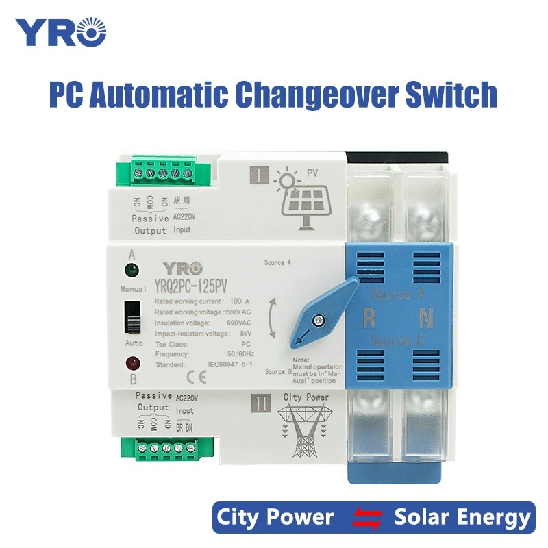 2p 125A 220V Tipo de solar PC solar ATS