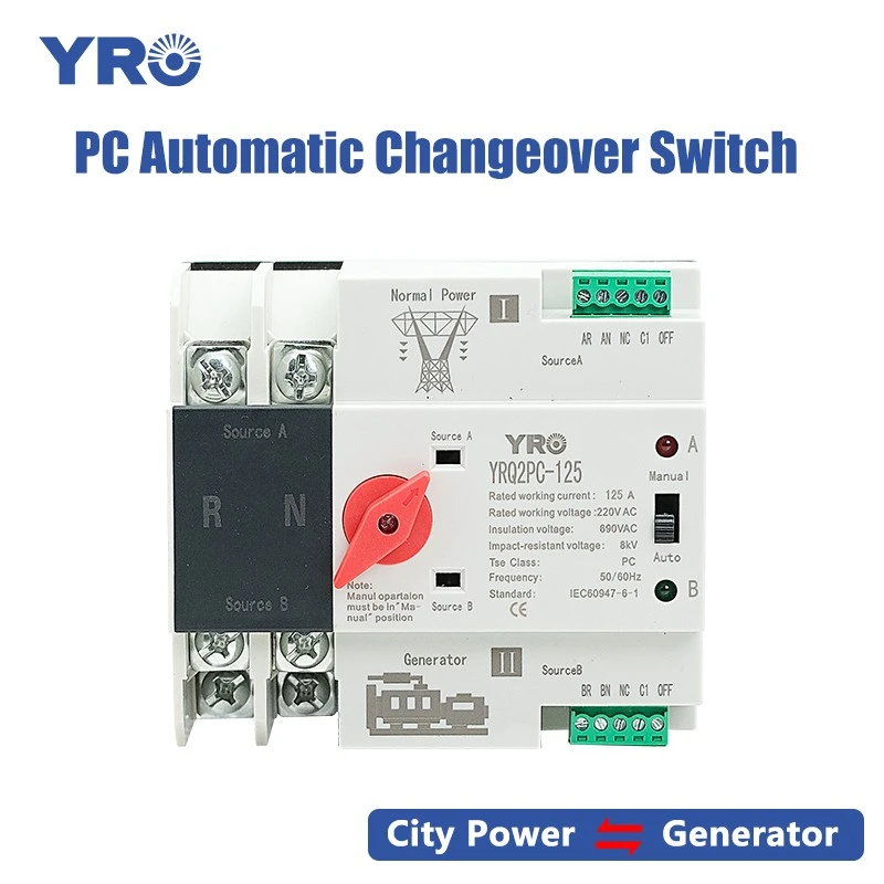 2p 125a 220V PC ATS Tipo de gerador