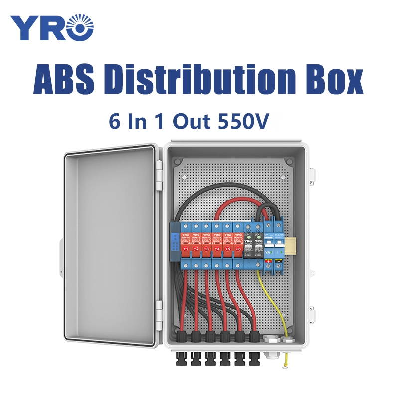 Caixa de distribuição ABS de 6 em 1 em 1 550V DC